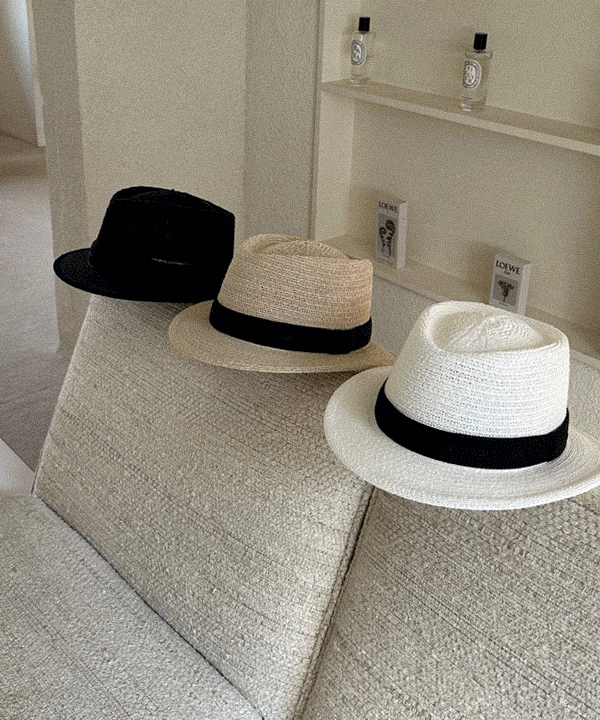 라탄 배색띠 밀짚 모자 중절모 페도라 파마나햇 보터햇 (무료배송)